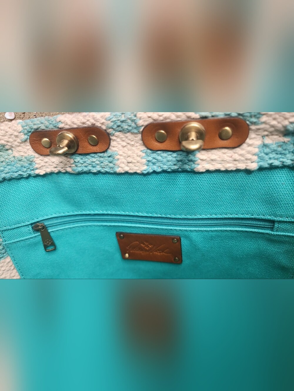 Patricia Nash Chennai Woven Tote With Tan Handles - Picture 8 of 16